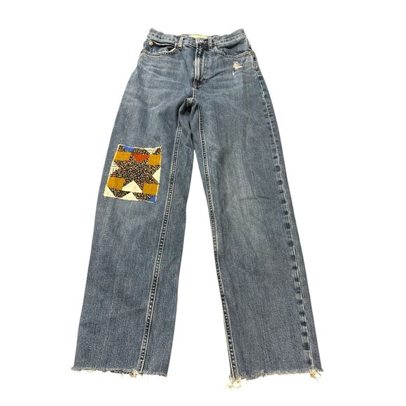 Everlane Up Cycled The Way-High Jeans Organic Cotton Blue Denim Womens size 24 - Picture 1 of 7